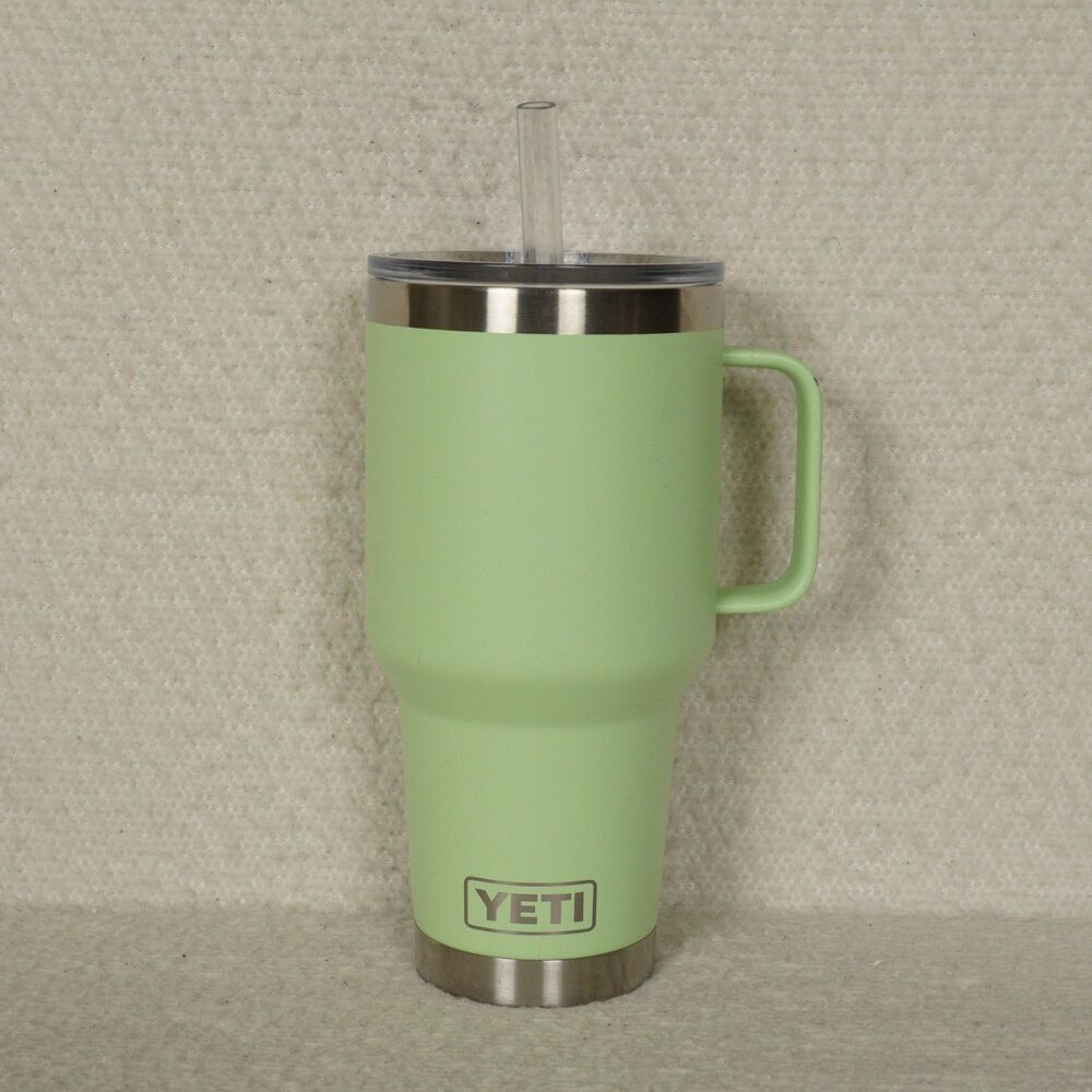YETI Rambler 35 oz Straw Mug Key Lime Insulated Double-Wall Stainless Steel Lid